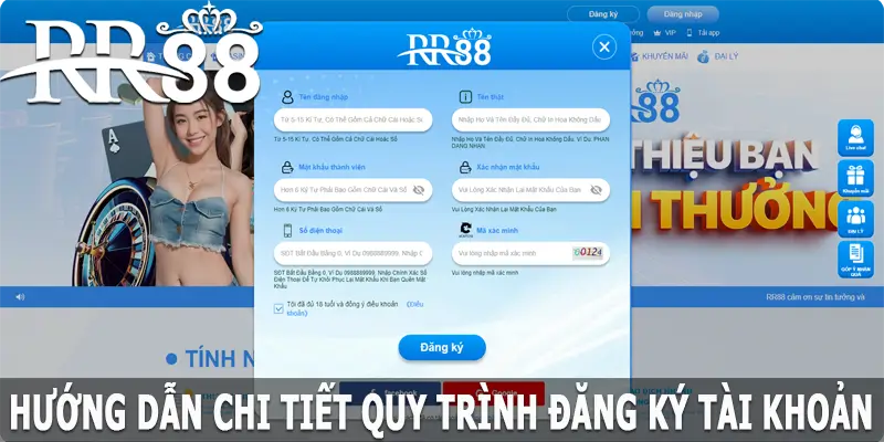 Hướng dẫn chi tiết quy trình đăng ký tại RR88